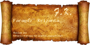 Faragó Krizanta névjegykártya